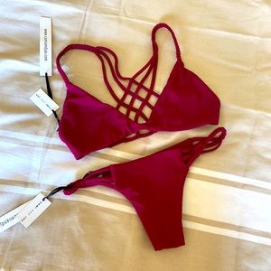Cami and Jax Burgundy Bikini